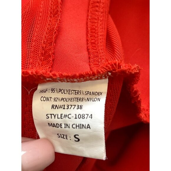 Lulus Dress Womens S Fit and Flare Mesh Red knee Length Sleeveless Side Zip - Picture 6 of 6